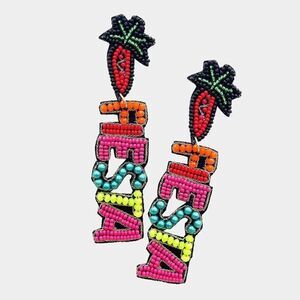 Chili Pepper Fiesta Seed Beaded Earrings